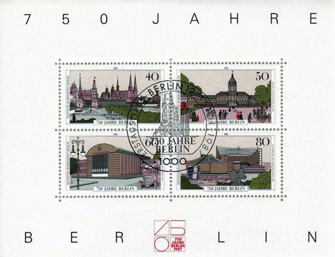 Berliner Br Briefmarkenblock 750 Jahre Berlin