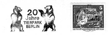 DDR Stempelung mit Tischstempemaschine: 20 Jahre Tierpark Berlin - Stempel