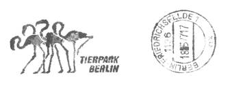 DDR Stempelung mit Tischstempemaschine: Tierpark Berlin - Stempel
