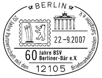 Sonderstempel Berliner Bär 2007